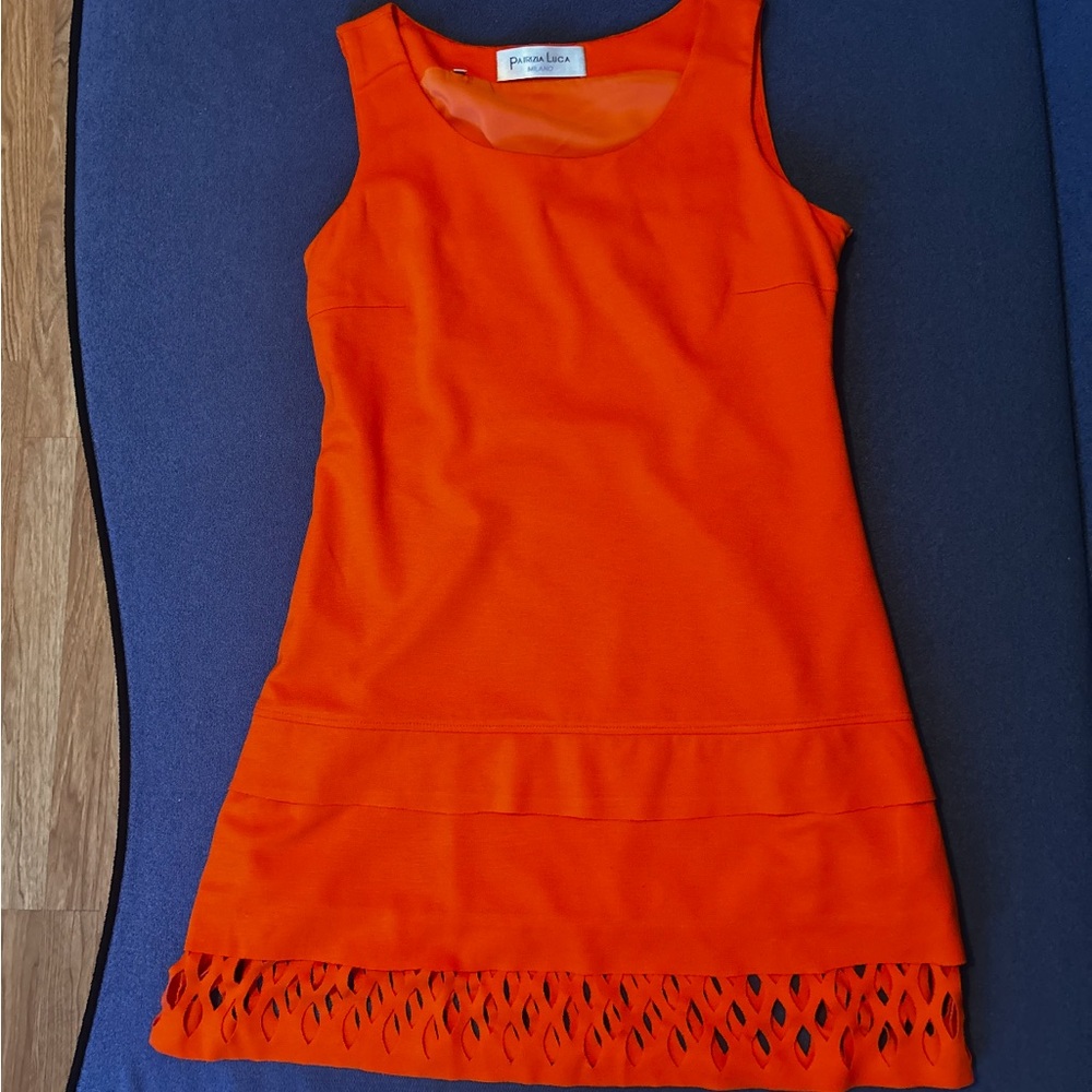 Patrizia Luca Vibrant Orange Dress